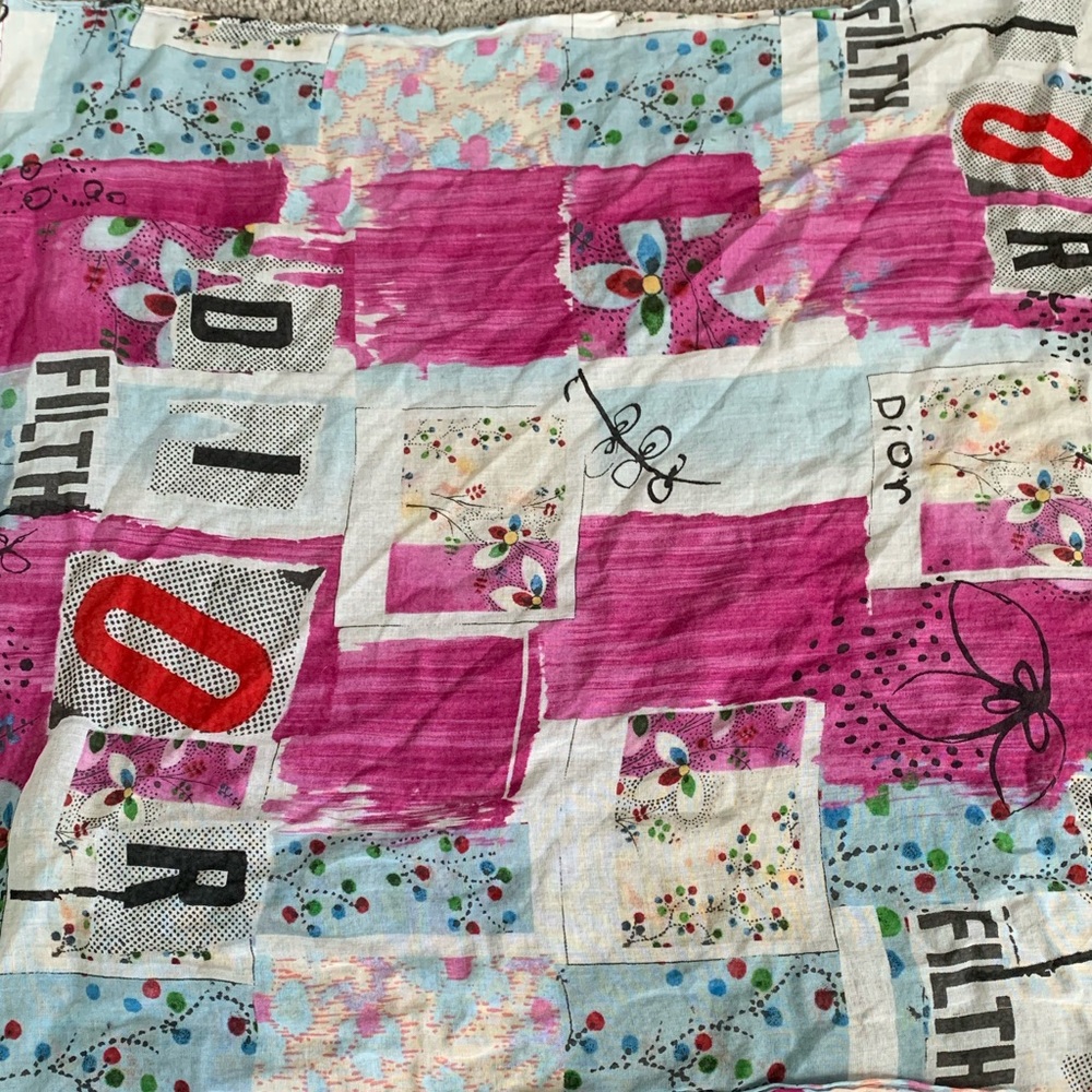 Christian Dior Floral FILTH Sheer Cotton Scarf